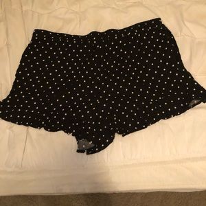 Black and White Polka Dot XXL Flowy Shorts